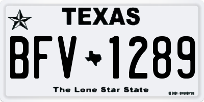 TX license plate BFV1289