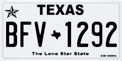 TX license plate BFV1292
