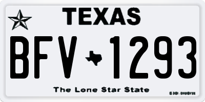 TX license plate BFV1293
