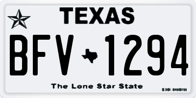 TX license plate BFV1294