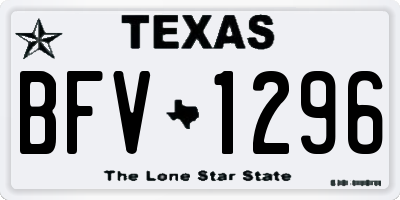 TX license plate BFV1296