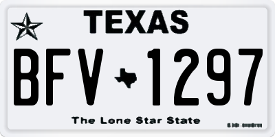 TX license plate BFV1297