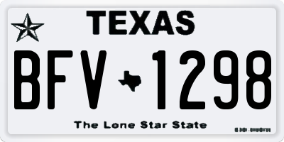 TX license plate BFV1298