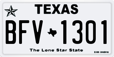 TX license plate BFV1301