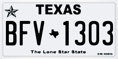 TX license plate BFV1303