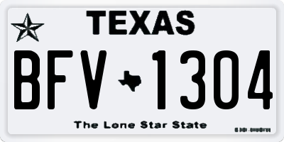 TX license plate BFV1304
