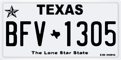 TX license plate BFV1305
