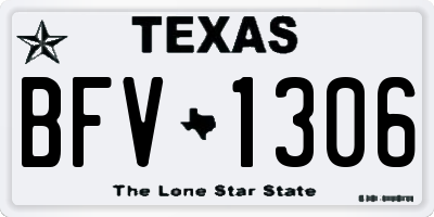 TX license plate BFV1306