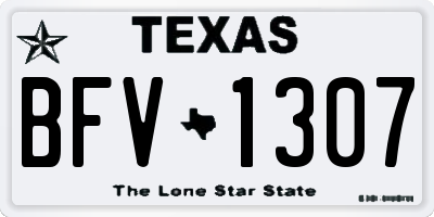 TX license plate BFV1307