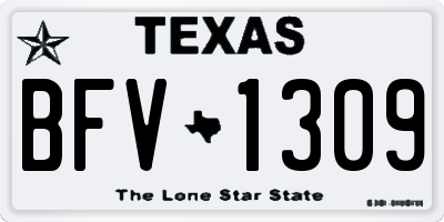 TX license plate BFV1309