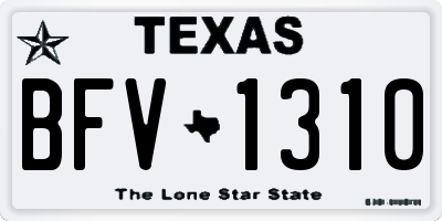 TX license plate BFV1310