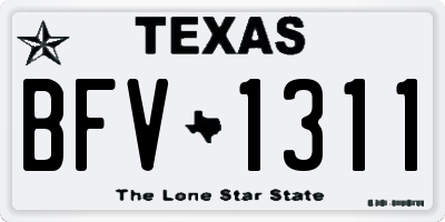 TX license plate BFV1311
