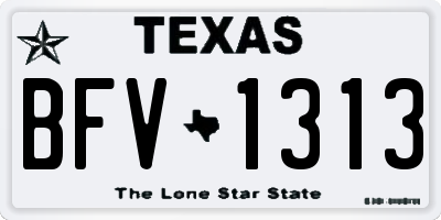 TX license plate BFV1313