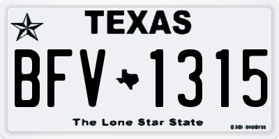 TX license plate BFV1315