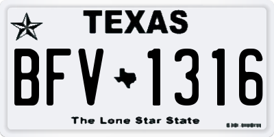 TX license plate BFV1316