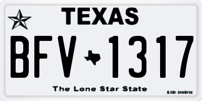 TX license plate BFV1317