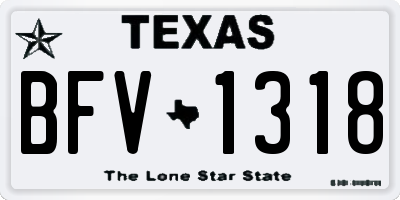 TX license plate BFV1318