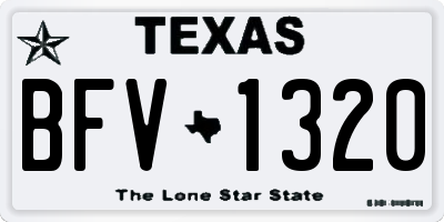 TX license plate BFV1320