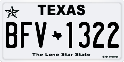 TX license plate BFV1322