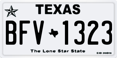 TX license plate BFV1323