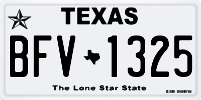TX license plate BFV1325