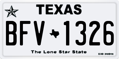 TX license plate BFV1326