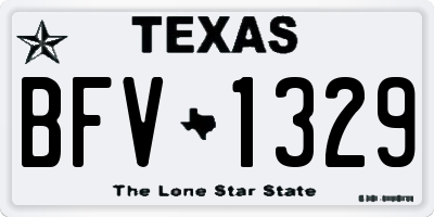 TX license plate BFV1329