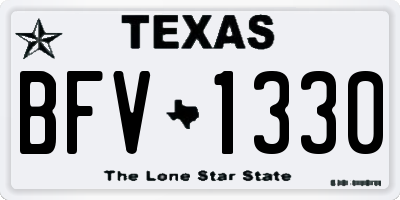 TX license plate BFV1330