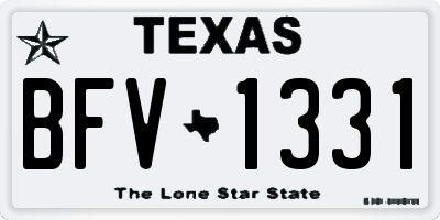 TX license plate BFV1331
