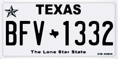TX license plate BFV1332