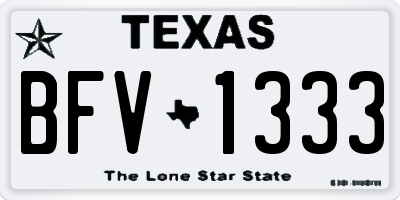 TX license plate BFV1333