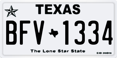 TX license plate BFV1334