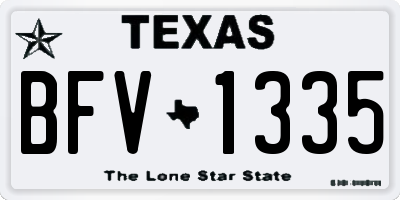 TX license plate BFV1335