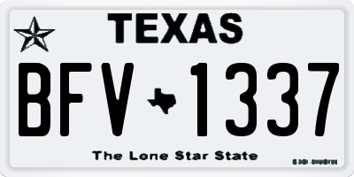 TX license plate BFV1337