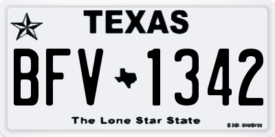 TX license plate BFV1342