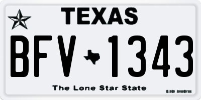 TX license plate BFV1343