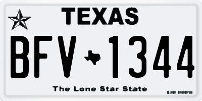 TX license plate BFV1344