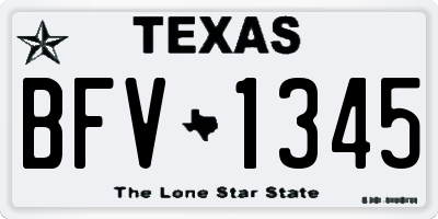 TX license plate BFV1345