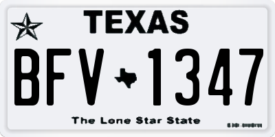 TX license plate BFV1347
