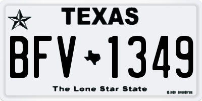 TX license plate BFV1349