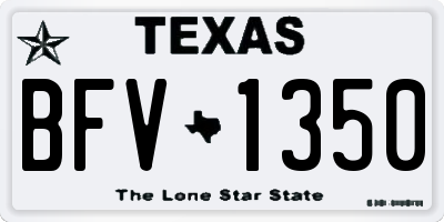 TX license plate BFV1350