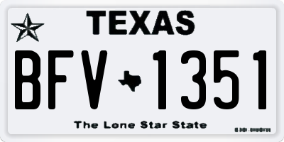TX license plate BFV1351