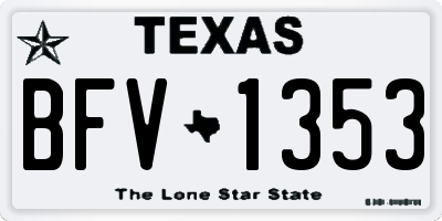 TX license plate BFV1353