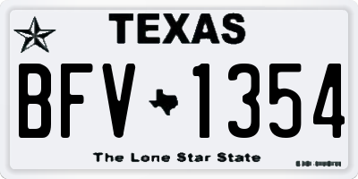 TX license plate BFV1354