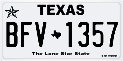 TX license plate BFV1357