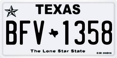TX license plate BFV1358