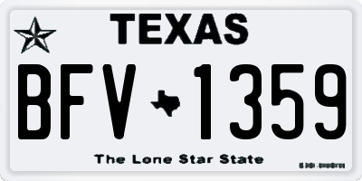TX license plate BFV1359