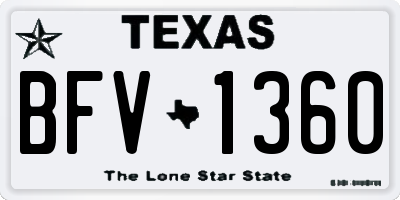 TX license plate BFV1360