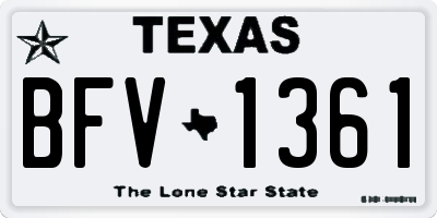 TX license plate BFV1361