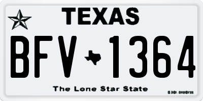 TX license plate BFV1364